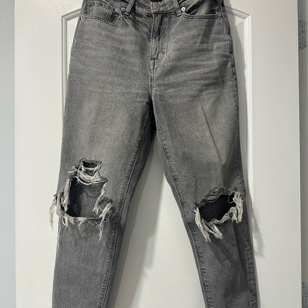 American Eagle Outfitters Ripped Gray Boyfriend Jeans